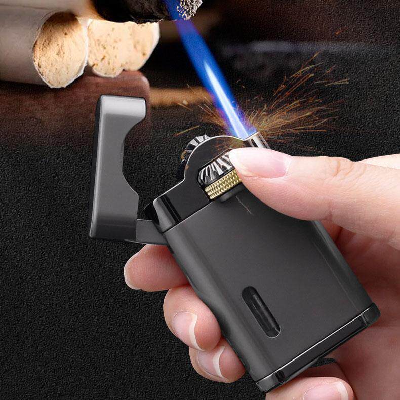 正品中邦充气打火机创意机械齿轮联动防风蓝焰可视气仓情人节礼物