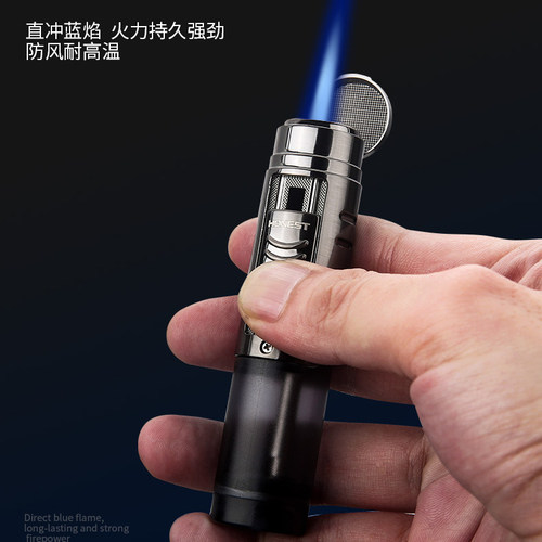 百诚打火机充气笔式小喷火枪高温直冲蓝火小巧便携防风点火器奥麦 - 封面