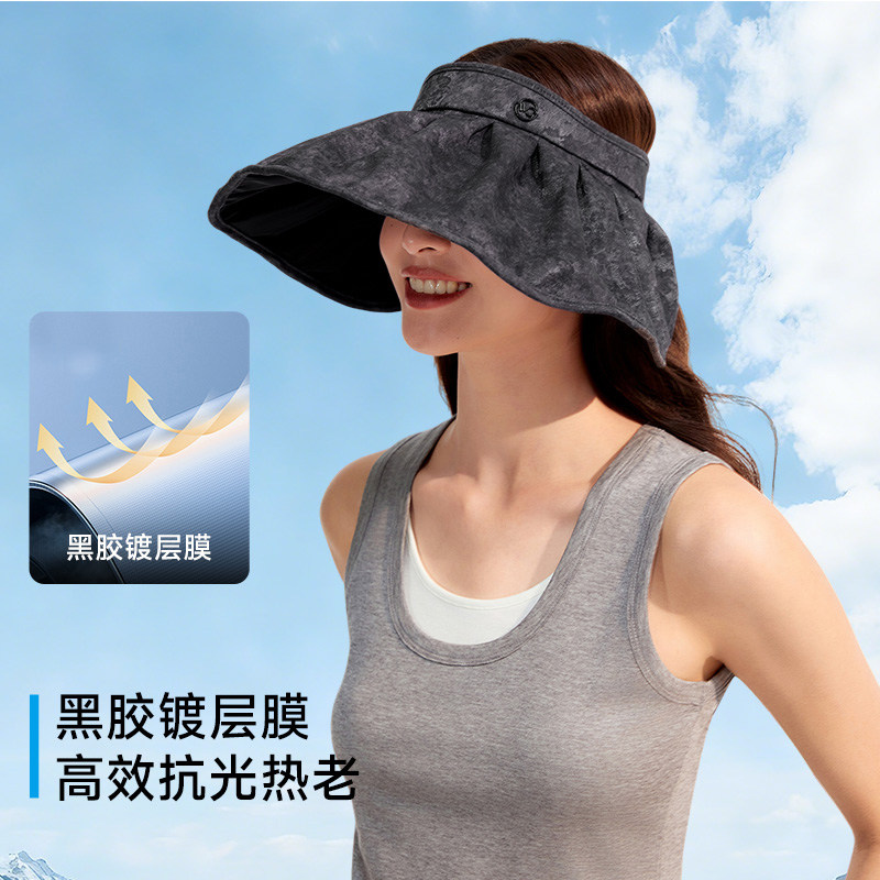 VVC缎光防晒帽贝壳帽大帽檐黑胶可折叠防晒防紫外线（送VVC口罩）图片