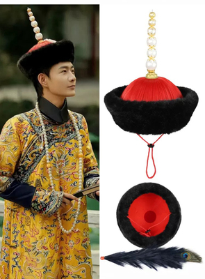 影视武官文官戏剧暖王爷帽清朝顶戴花翎皇帝帽清朝官帽兵帽凉帽