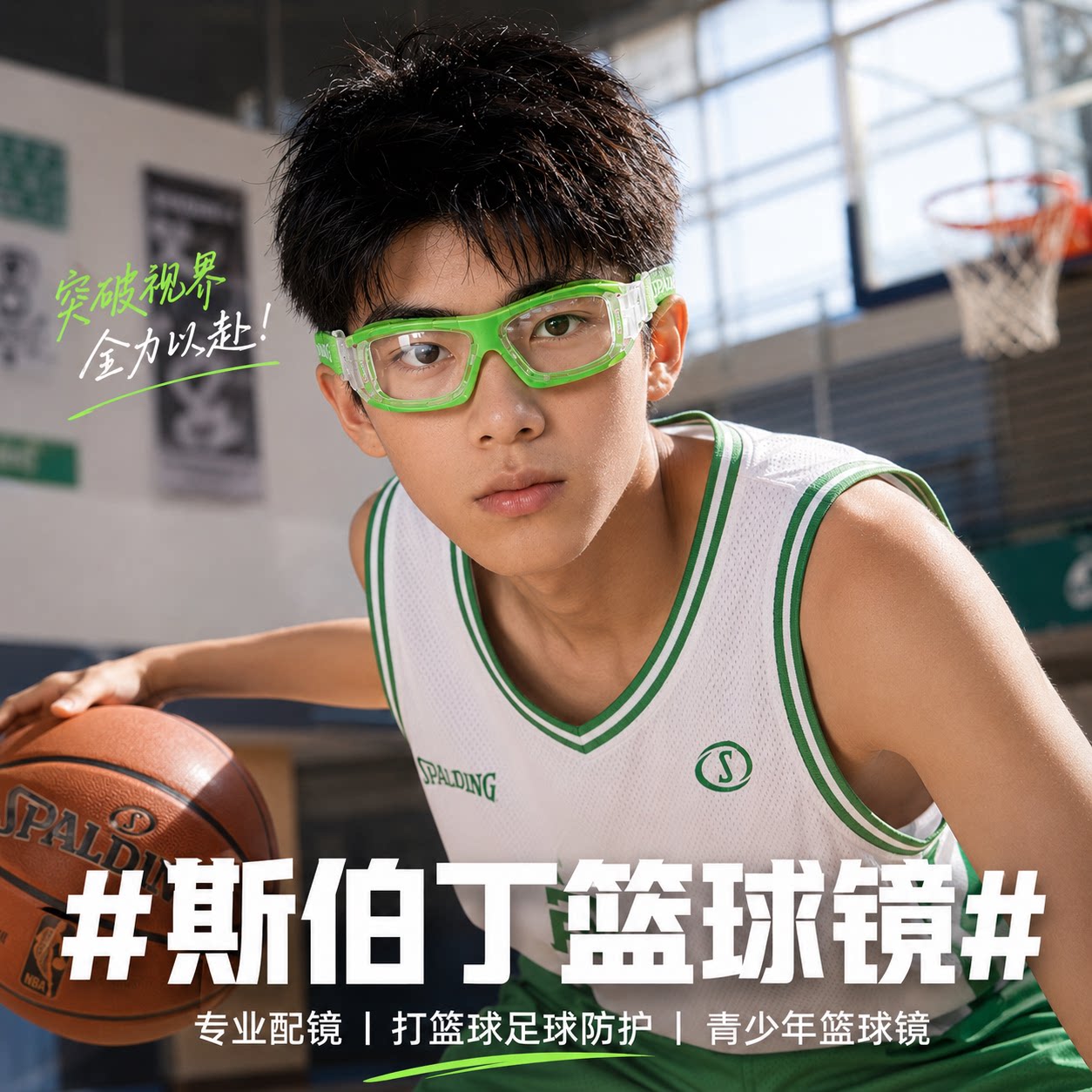 spalding斯伯丁专业护目运动眼镜