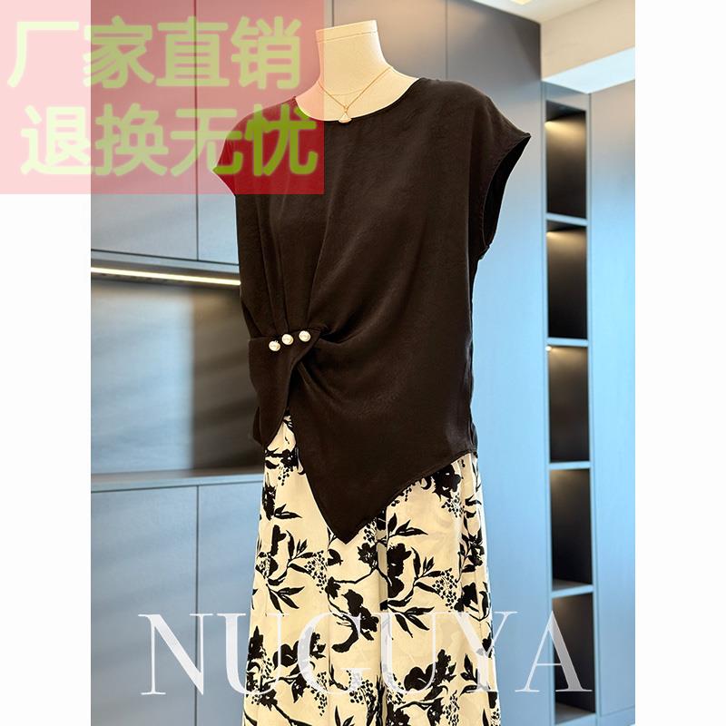 时尚气质妈妈装裙子两件套女短袖2025年夏装新款减龄时尚中年套装