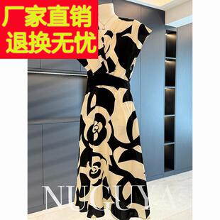 时髦洋派年轻妈妈装洋装女显瘦夏装新款气质百搭中长版裙子中年