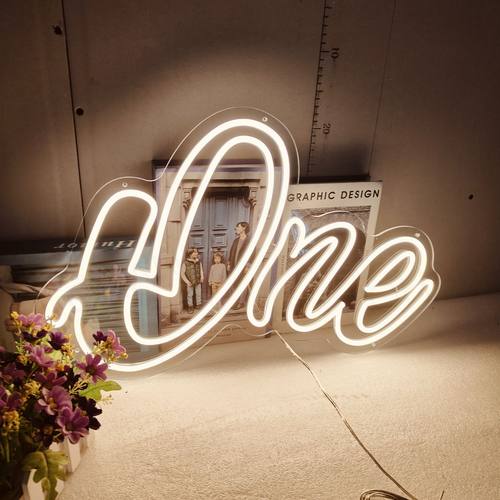 1 2 3 4 5 6 one Neon Sign霓虹灯生日Birthday装饰氛围灯牌定制