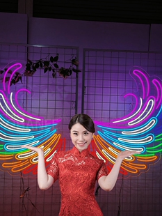 厂家angel 饰 wings天使翅膀霓虹灯发光字网红墙店铺酒吧商场装