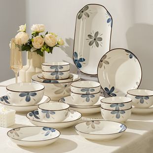 碗碟套装家用2026新款高颜值餐具碗盘套装家用日式陶瓷釉下彩碗具