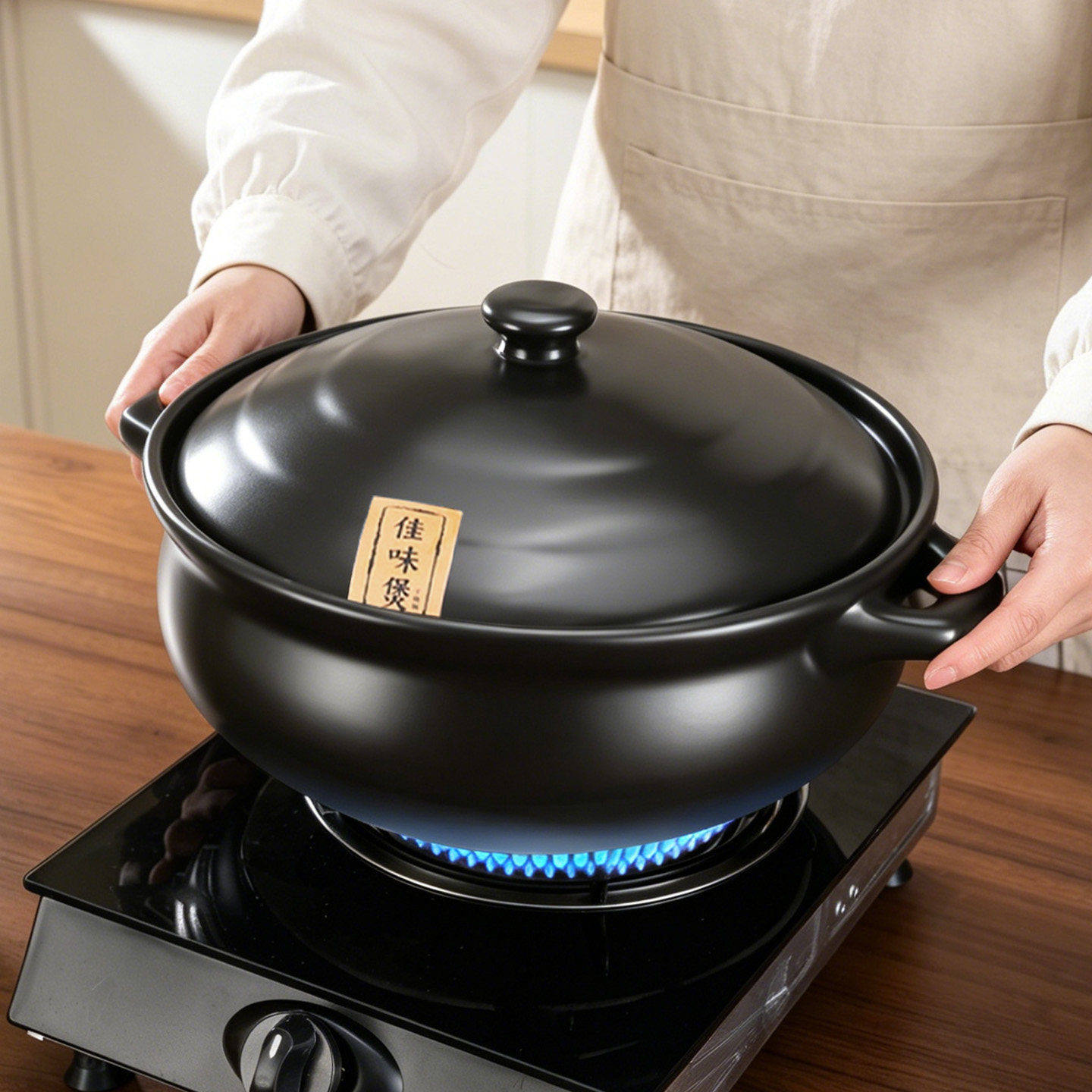 砂锅耐高温干烧不裂煲家用燃气灶专用火锅煲汤锅明火陶瓷锅小沙锅