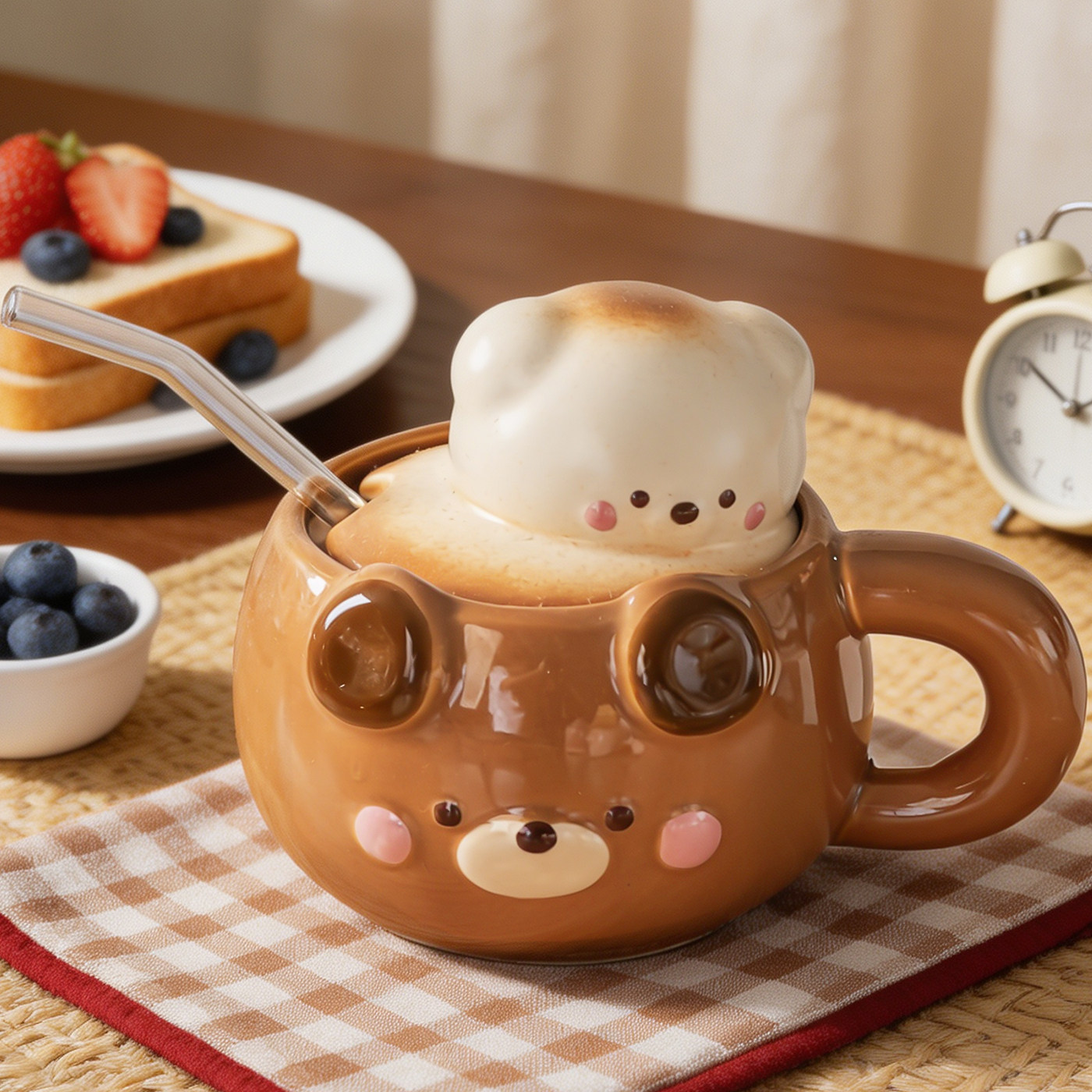 【新品】瓷都三彩陶瓷小熊马克杯