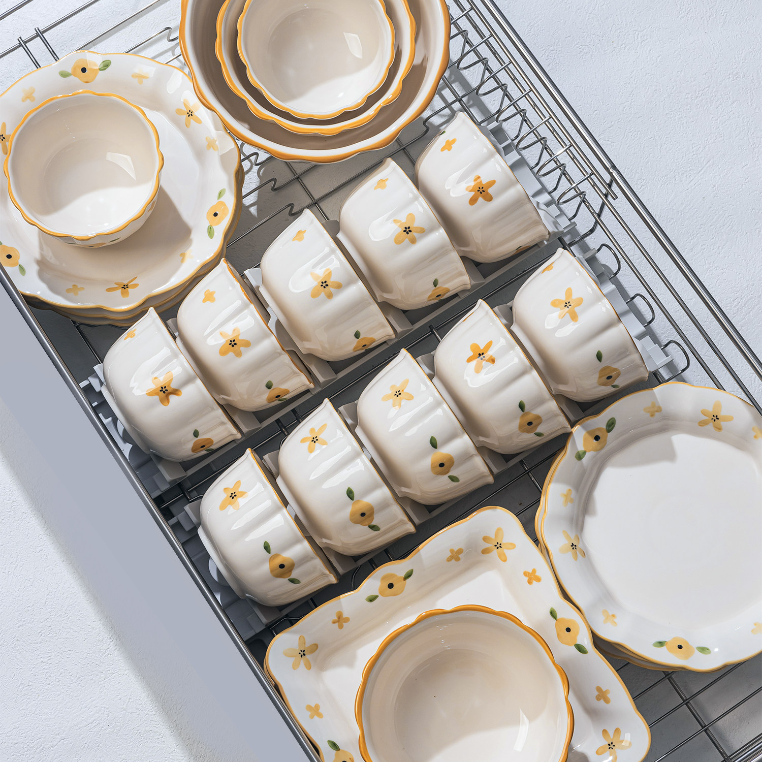 碗家用2025新款高颜值釉下彩景德镇陶瓷碗碟碗盘套装乔迁新婚礼物