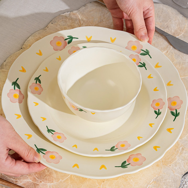 碗家用2025新款高颜值奶油风陶瓷碗筷碗盘碗碟饭碗汤碗盘子组合,餐饮具,碗,淘宝优惠券,粉丝福利购,淘宝优惠卷