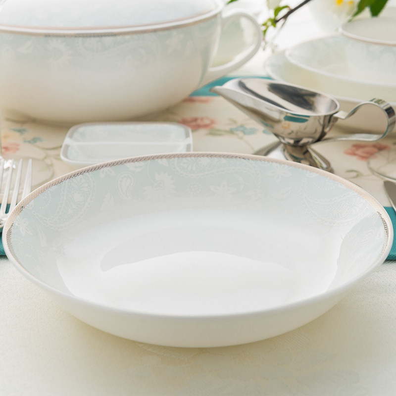 隆达轻奢风骨瓷碗盘餐具套装微瑕