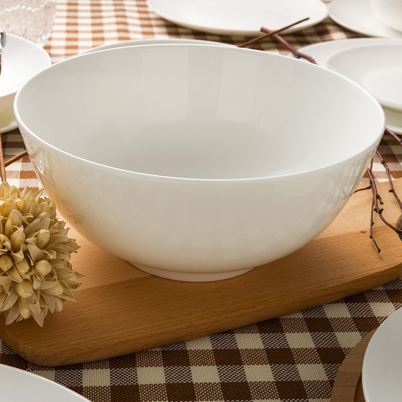 隆达骨瓷纯白大汤碗大号菜碗微瑕