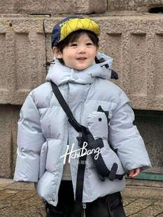 实体店2025新款 连帽中小童休闲外套 儿童90绒羽绒服男童韩版