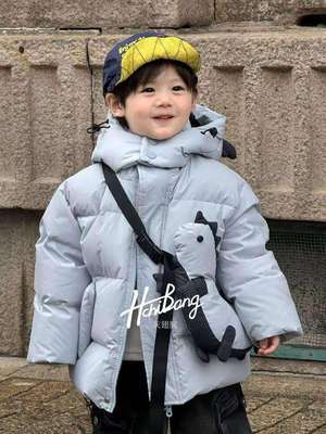 实体店2025新款儿童90绒羽绒服男童韩版连帽中小童休闲外套