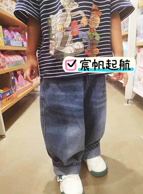 儿童牛仔裤男童春款裤子小童秋季休闲裤男孩春秋款宝宝长裤薄款潮