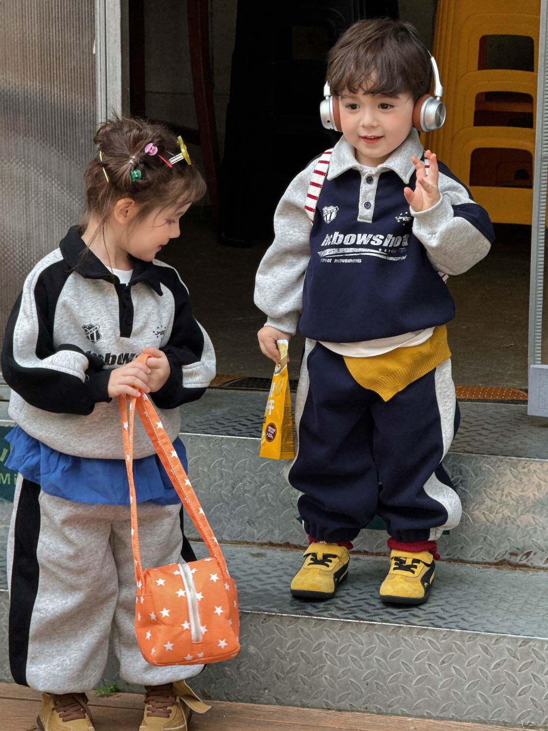 灰家2026新款套装春秋款儿童洋气时髦运动服中小童男女秋季两件套