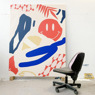 饰画抽象艺术卧室挂画大尺寸背景墙画巨幅落地画 设计师创意客厅装