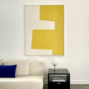 饰画客厅沙发创意挂画玄关竖版 大幅壁画 抽象方形色块装 umbluela