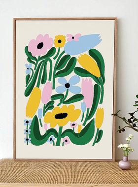 umbluela 韩式创意花卉装饰画现代餐厅桌面简约摆画卧室艺术挂画