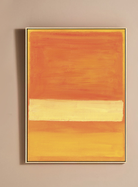 umbluela 橙色现代艺术装饰画温馨大幅客厅挂画玄关家居组合壁画