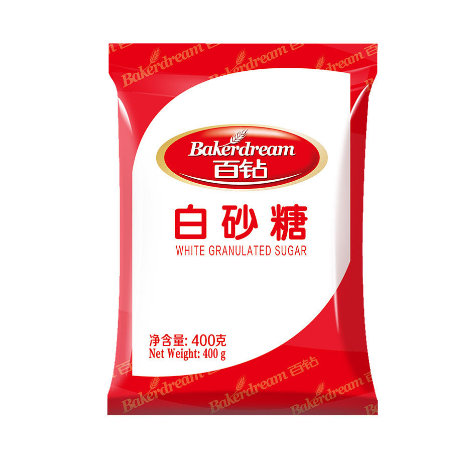 【官方正品】百钻袋装白砂糖绵白糖400克白糖食糖家庭调味细砂糖
