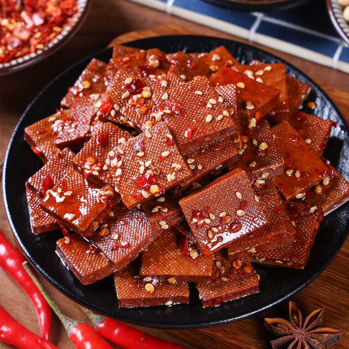 平江豆干湖南特产小包装散装香辣小零食老卤长寿酱干柴火薄香干子