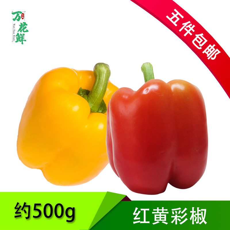 新鲜红黄彩椒甜椒圆椒柿子椒灯笼椒新鲜蔬菜七彩椒五彩椒装饰摆盘