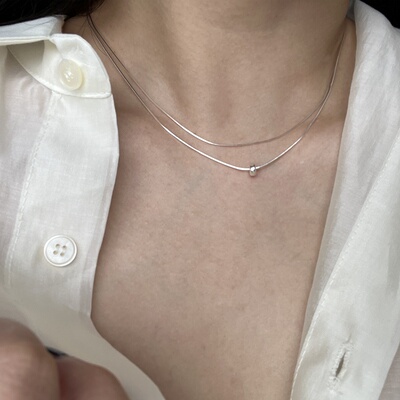 小众款ins双层高级蛇骨链锁骨链