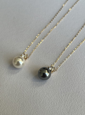 施家珍珠美国包金极细女王妃项链