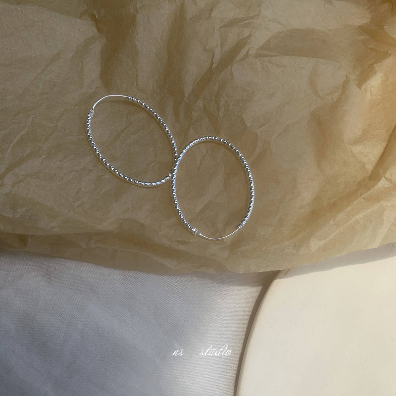 耳环也能通体925纯银椭圆几何