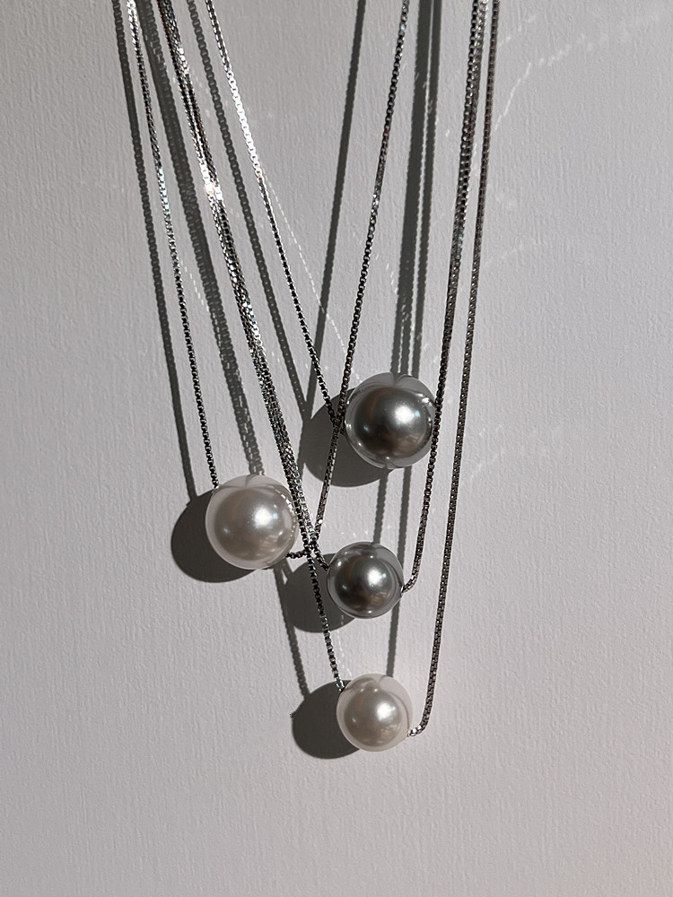 纯银女施家珍珠项链经典路路通