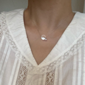 极细天然白水晶单钻项链通体s925纯银小众设计高级感锁骨链气质女