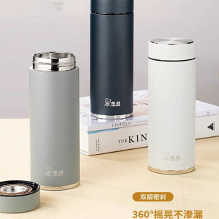 希诺保温杯2023新款大容量男士商务水杯带滤网泡茶杯子带礼盒定制