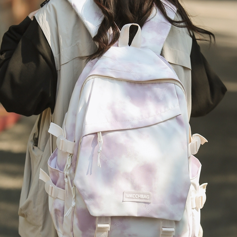 书包初中女生小清新少女个性双肩包小学生彩色轻便背包高中大学生
