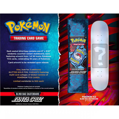 美国Santa Cruz x Pokemon宝可梦联名限量滑板板面盲盒双翘TCG款