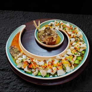 酒店创意网红陶瓷异形盘清蒸鲈鱼餐具特色带鱼鳗鱼刀鱼盘私房菜盘