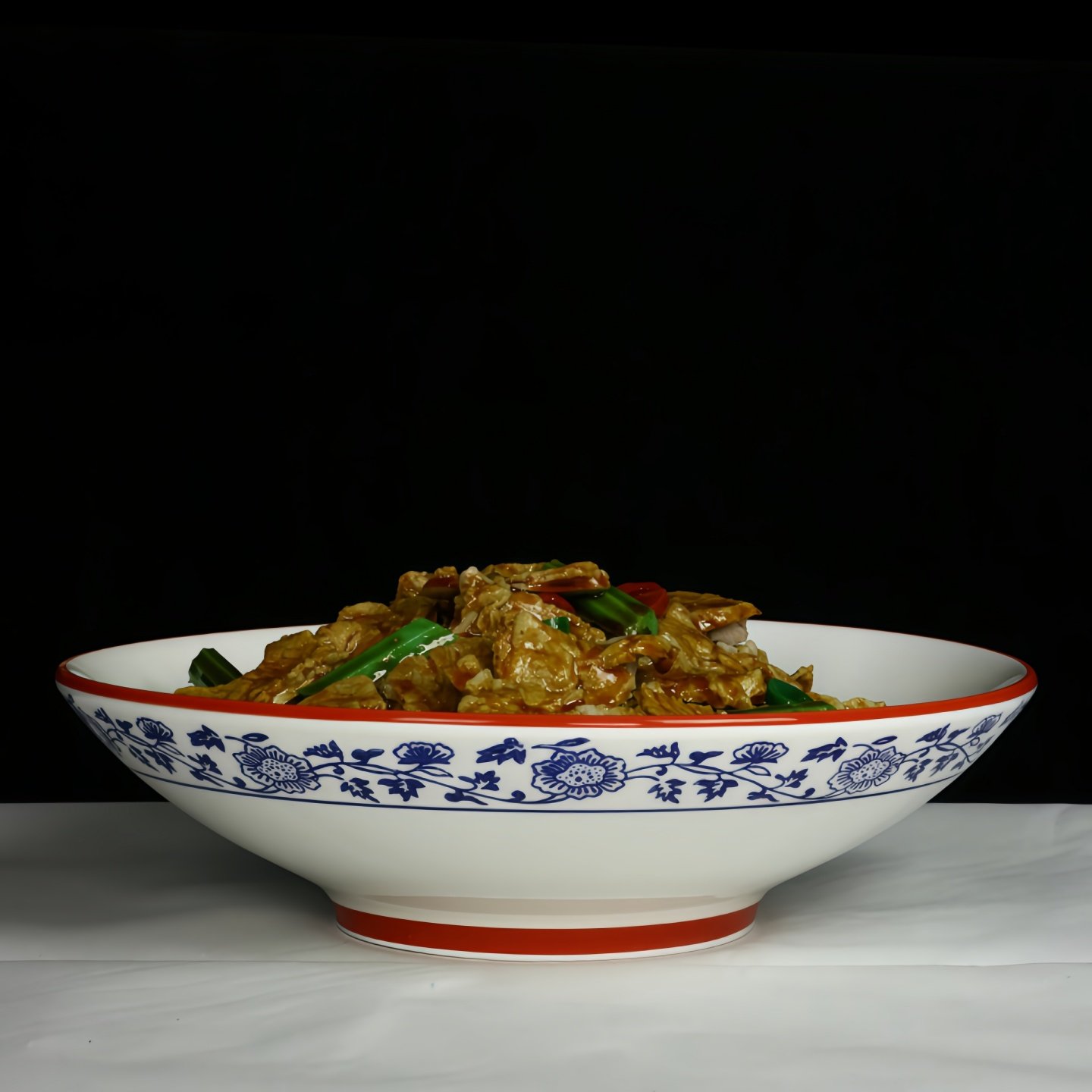 江西小炒湘菜川菜青花陶瓷盘中式饭店商用圆形炒菜装盘小炒餐具碗
