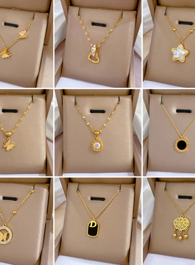 【通体钛钢】炉内真金电镀保色好冷淡项链女ins网红锁骨链配饰品