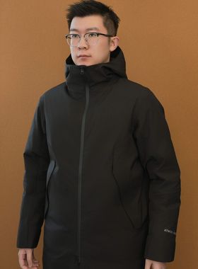 ReMake “monitor商务羽绒服”长款三防压胶覆膜90白鸭绒冬季通勤