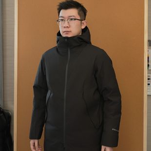 ReMake “monitor商务羽绒服”长款三防压胶覆膜90白鸭绒冬季通勤