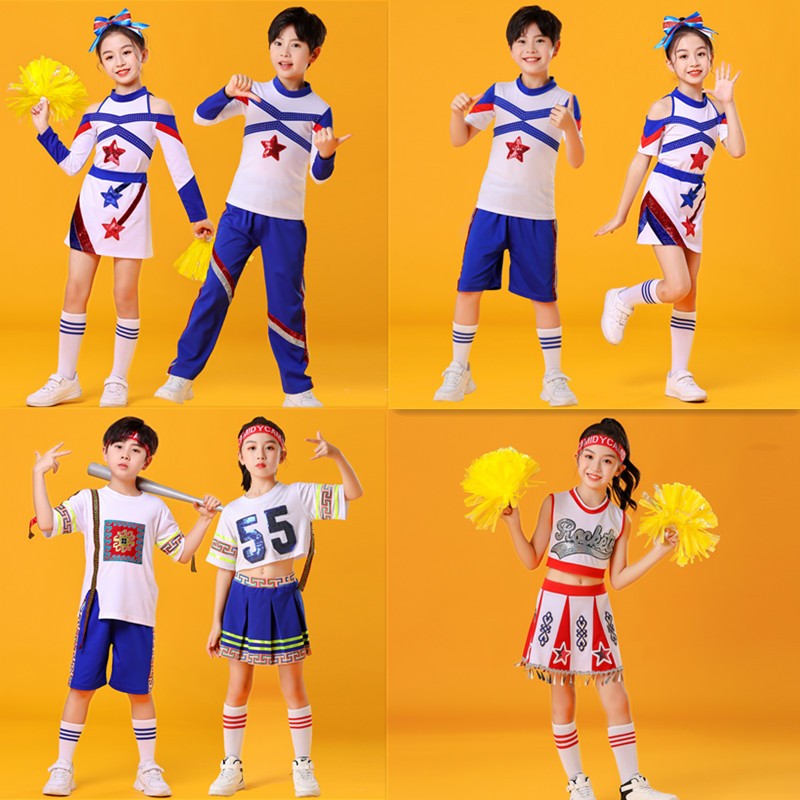 儿童啦啦队演出服男女幼儿园运动会舞蹈服拉拉操表演服装爵士舞服