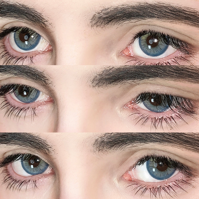 9.9元试用2片装】欧美混血款美瞳日抛虹膜蓝亚裔隐形眼镜正品官方