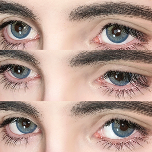 9.9元试戴2片装】欧美混血款美瞳日抛虹膜蓝亚裔隐形眼镜正品官方