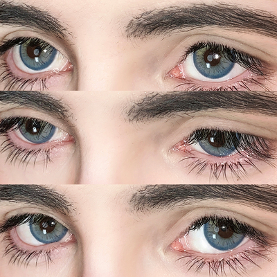 9.9元试戴2片装】欧美混血款美瞳日抛虹膜蓝亚裔隐形眼镜正品官方