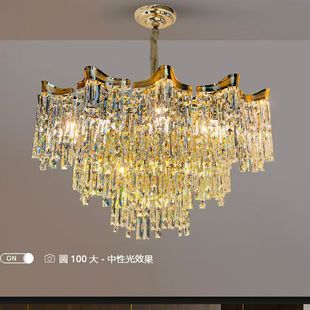 轻奢水晶吊灯2025新款 现代简约高档大气客厅卧室餐厅灯具套餐组合