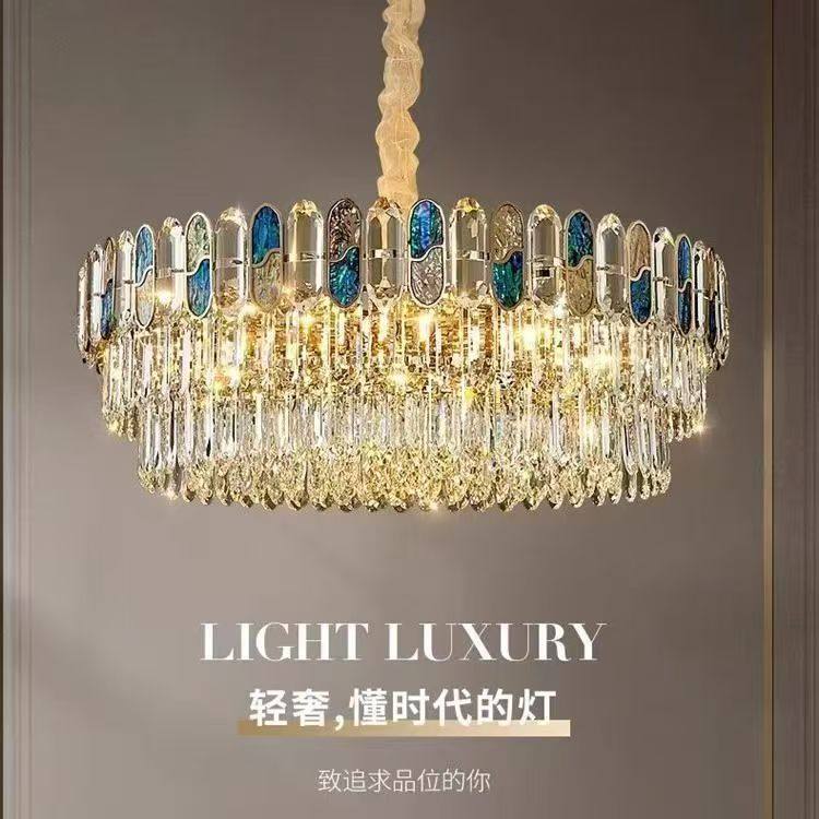 意式轻奢圆形客厅大厅水晶吊灯简约大气新款卧室餐厅网红中山灯具,家装灯饰光源,客厅吊灯,淘宝优惠券,粉丝福利购,淘宝优惠卷