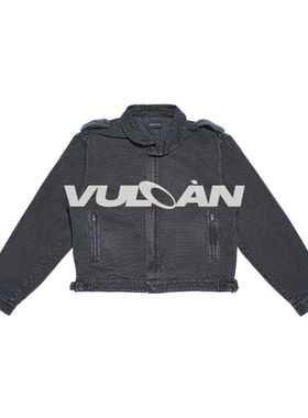 VULCAN 水洗翻领牛仔外套重磅男秋冬新款保暖夹克休闲男女同款