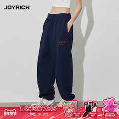 JOYRICH春秋男女同款美式街头重磅拉绒宽松阔腿针织束脚休闲卫裤