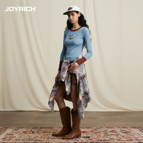JOYRICH美式复古天使印花长袖T恤