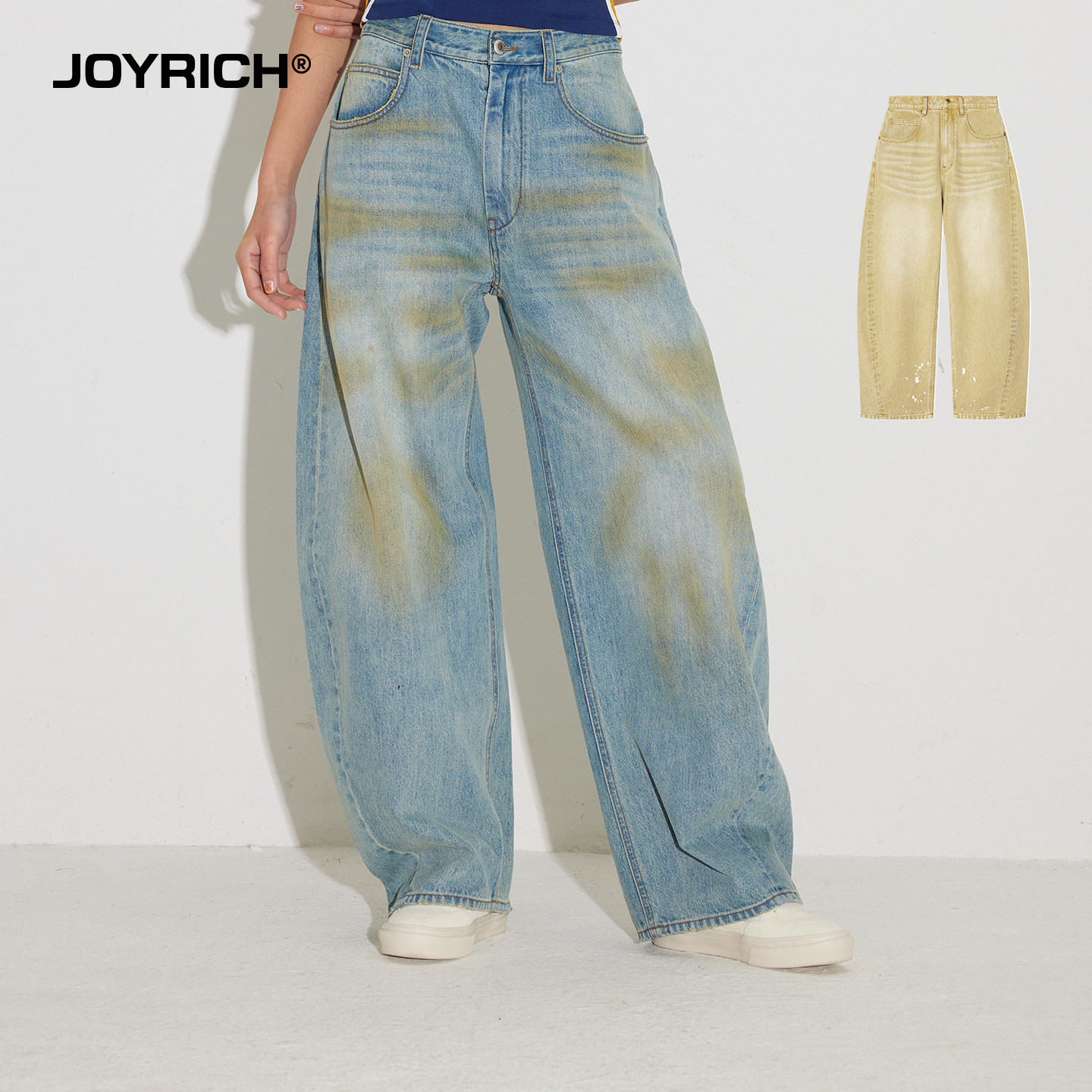 JOYRICH美式街头丹宁牛仔长裤弯刀裤宽松休闲25春秋新款男女同款